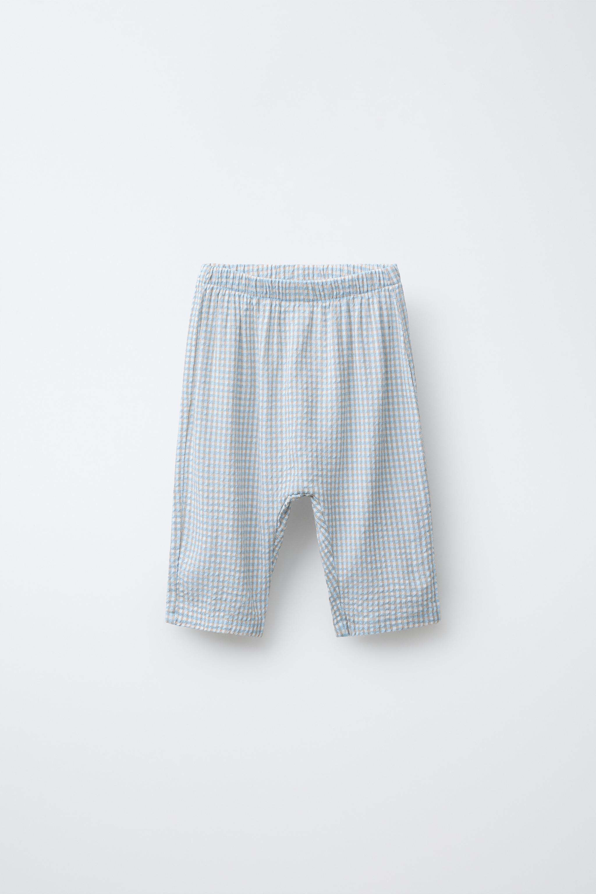 PANTALON TEXTURÉ À CARREAUX